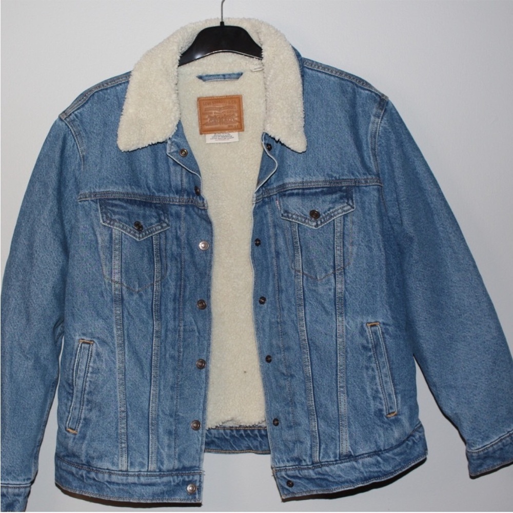 Levi's Blue Denim Jacket with Sherpa Collar